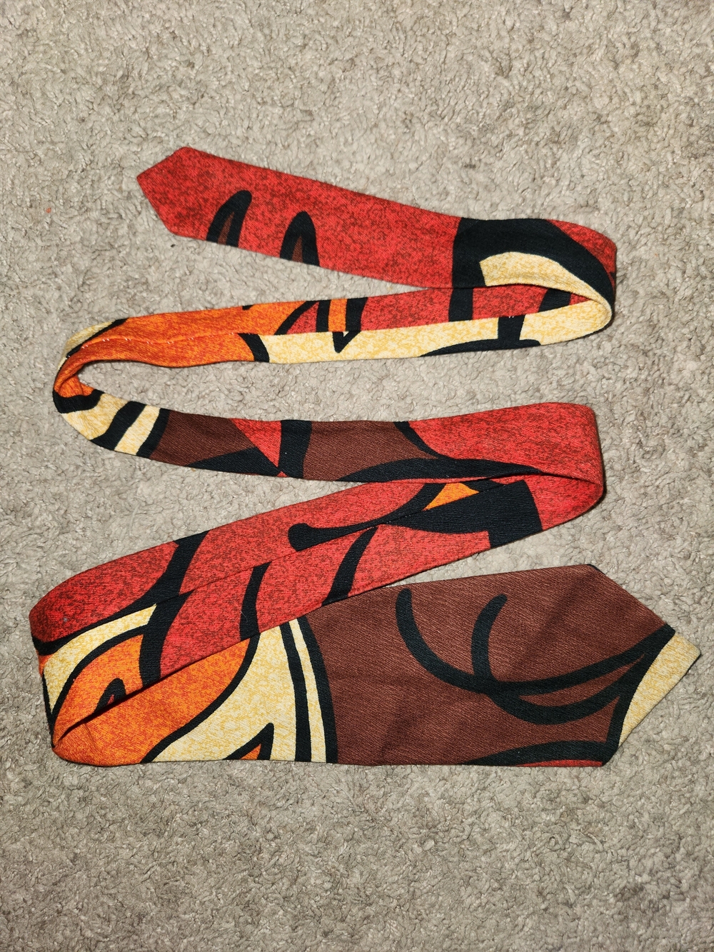 Vintage Kanaka Tropical Vibrant Abstract Made In Hawaii Necktie Tie